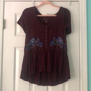 AE soft and sexy embroidery T-shirt